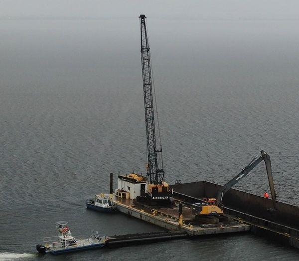 110 ft. Steel Barge with Crawler Crane